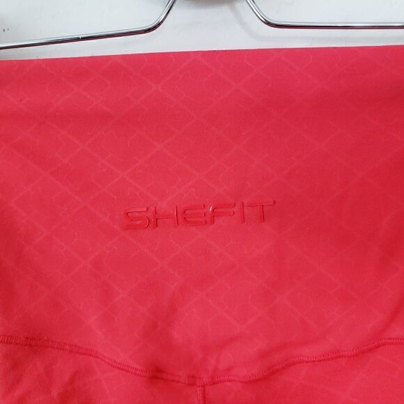 SHEFIT Fierce Boss Leggings Size M Fierce Red Full Length High Waisted Active - Picture 5 of 8